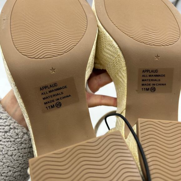 Pop Womens Applaud Heeled Sandals Natural Cream Color Size 11M - Picture 9 of 13